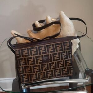 Fendi Zucca FF Zucchino Pattern Medium Shoulder Bag....Vintage Authentic...
